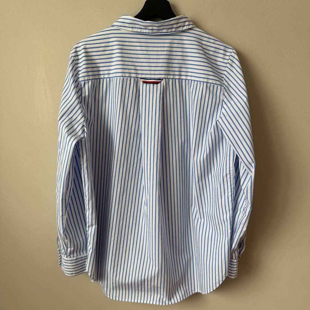 Tommy Hilfiger Women’s Cabana Striped Pleat-Back 100% Cotton Shirt XL - Picture 13 of 15